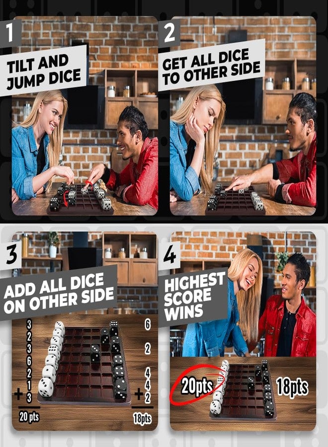 SWOOC Dittle™- Dice Battle | 2 Player Dice Games for Adults | Adult Board Games for 2 Players | Best Two Player Game for Adults | Two Person Wooden Coffee Table Fun | Bar Game for Adult Indoor Tabletop - Image 2